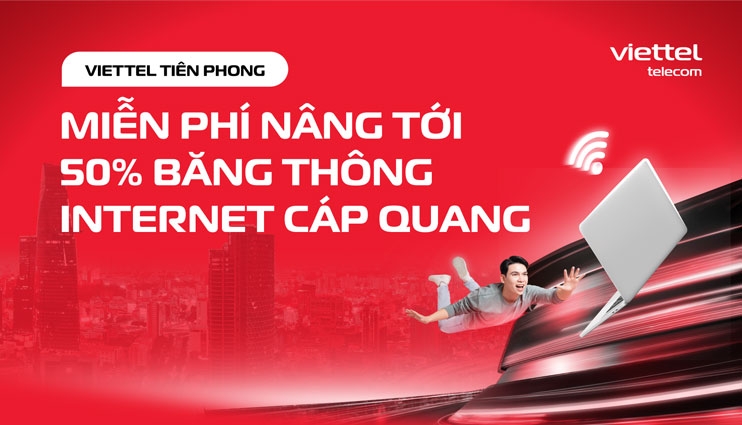 Viettel miễn phí nâng băng thông lần thứ 4 cho khách hàng, tốc độ tối thiểu 150 Mbps, mở ra tới 1 Gbps